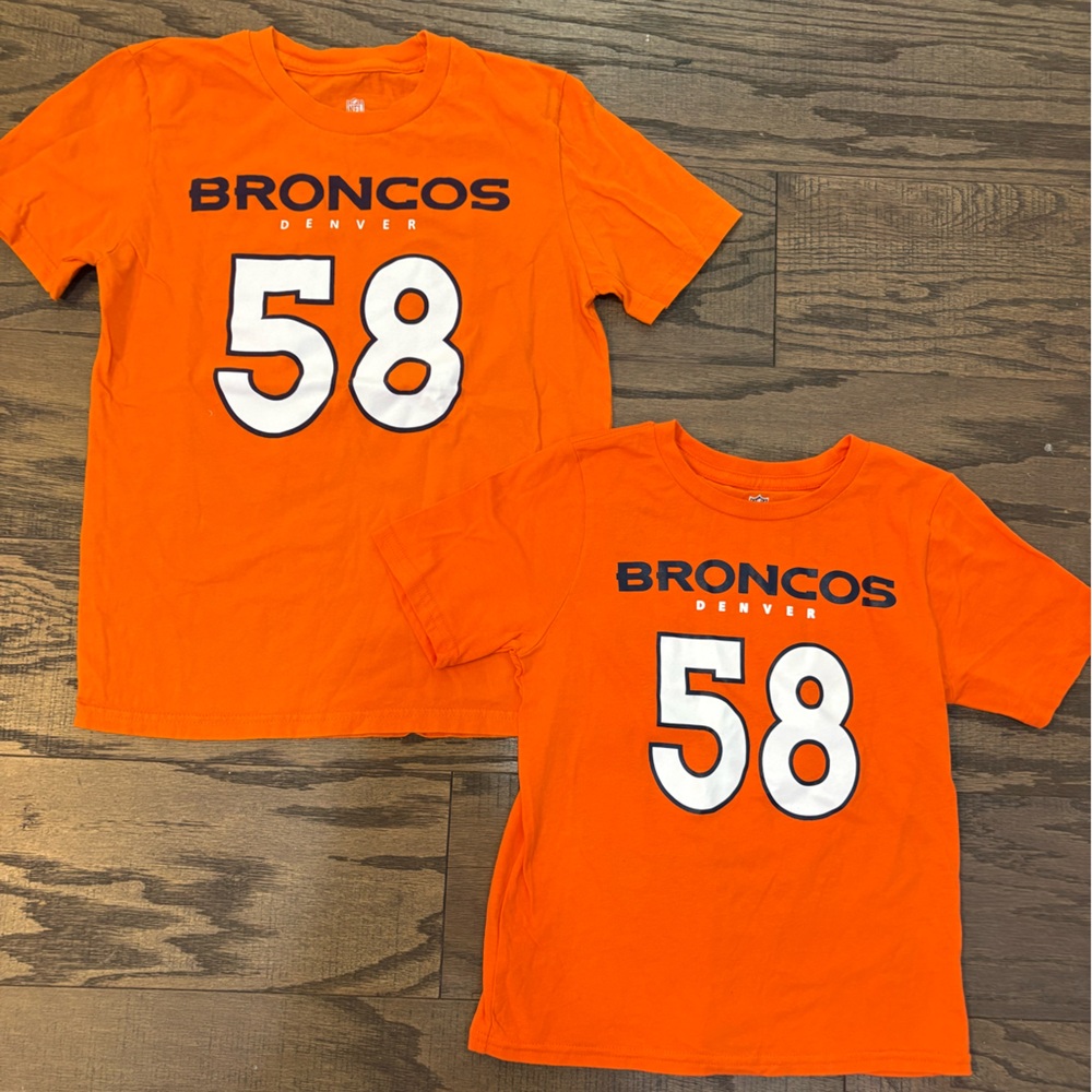 Youth Matching Denver Broncos NFL Von Miller T-Shirts Size 10-12 & 5-6 Years